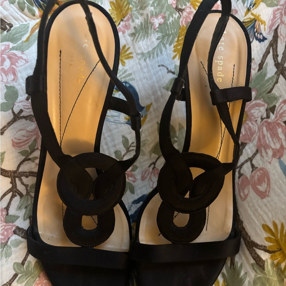 Kate Spade Black Strappy Heels 10 M